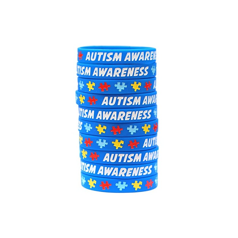 SayitBands Ten (10) Autism Awareness Wristbands