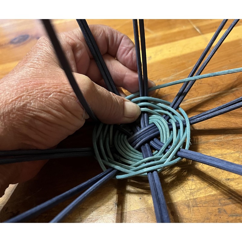 Appalachian Basketry, Natural & Rust Color Basket Making Kit (Teal/Navy