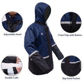 RainRider Rain Suits for Men Women Waterproof Lightweight Rain Gear Durable Oxford Workwear(Navy,S)