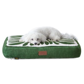 TOWN & COUNTRY LUXE CuddleTown Matisse Pillow Crate Mat Pet Bed, Water Repellent Floor Pillow, Machine Washable Cover, Soft & Calming, Green, Small 28"x22"x4"