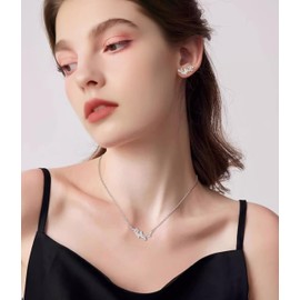 KristLand S925 Sterling Silver Gold-Plated Solid Honey Bee Honey Comb Pendant with Cubic Zirconia Stylish Necklace Chain for Women/Girlfriend/Wife/Mother/Daughter, Silver alloy