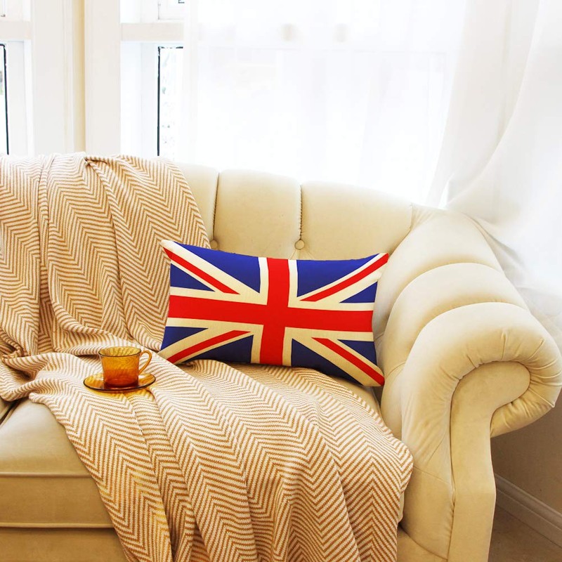 Ogiselestyle British Lumbar Pillow Cover 12x20 Inch Home Decor Union