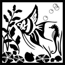 Angel Fish Aquarium Rainbow Fish Decal Wall Art Size: 18 Inches x 18 Inches 22 Colors Available