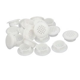 TOP-VIGOR 30Pcs 30mm Round Air Vent Cover, Plastic Round Mesh Hole Air Vent Louver Covers for Cupboards, Cabinet, Wardrobe