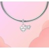 Sterling Silver 925 April Birthstone Charm Pendant for women Heart-shape