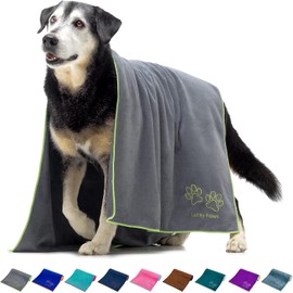 Lucky Paws® Dog Towel - 140 x 70 cm XL Dog Towel Extra Absorbent - Quick Drying, Luxuriously Soft Dog Towel Dog Owners and Dog Accessories (1 Pack, Grey)