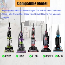 Taisouw Replacement Belts for Bissell Style 7/9/10 P/N 3031120 PowerForce Helix Powerlifter Cleanview Swivel Rewind Pet Vacuum Cleaner, Replace Parts #2031093#3031123#32074#1604129 (Pack of 4)