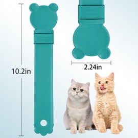 OKAMMY Cat Treat Squeeze Spoon Dispenser - Multifunctional Lickable Wet Cat Treat Dispenser for Cat Liquid Snack Cat Feeding Food Storage and Easy Hanging Cat Food Feeding Spoon (2 blue)