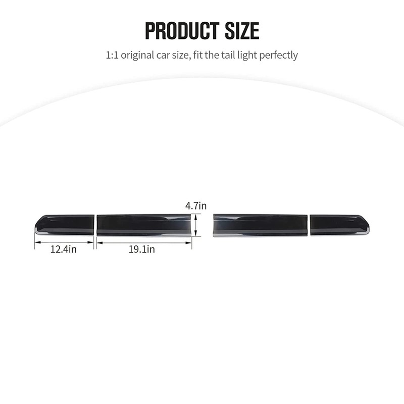 JeCar Smoked Tail Light Covers Rear Light Guards Exterior Accessories
