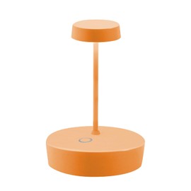 Zafferano Swap Mini Kabellose LED-Tischlampe Aufladbar - Dimmbare Touch Akku Lampe für Innen und Außen IP65 - Lichtfarbtemp. 2700K - Aluminiumkörper H14,8 (Orange)