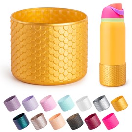 Diumepo Silicone Boot for Owala Water Bottle 32 oz, Anti-Slip Protective Sleeve for Owala Twist,FreeSip and Flip Stainless Steel Water Bottle,BPA Free (Gold)