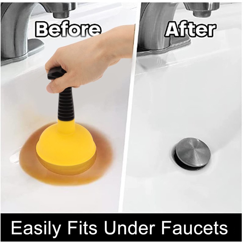 Aqur2020 Mini Plunger, Multipurpose Nonslip Handle, Ergonomic Design, Small Bathroom