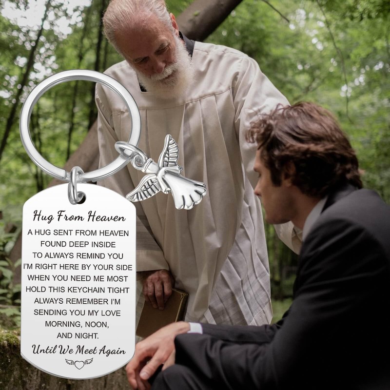 Coolvy Hug From Heaven Keychain Sympathy Gifts for Loss of