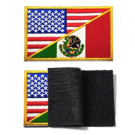 Lyxbone 2 PCS American Mexican Flag Patch,USA Patch Hook and Loop,Mexico Patch for Tactical Military Morale,US Flag Military Embroidery Patches for Tactical Hats Backpacks Jackets T-Shirt
