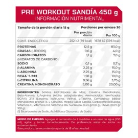 Pre Workout Sabor Sandia (450 Gramos) Prowinner                                                                                                       