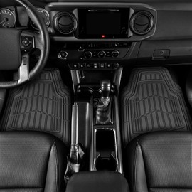 Cat® ToughRide Heavy Duty Rubber Floor Mats & Cargo Trunk Liner for Car SUV Van Sedan, Black - Trim to Fit, All Weather Deep Dish Automotive Floor Mat, Total Dirt Protection