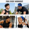 2 Pack Running Headbands Men,Wide Head Sweatband Sweat Bands(Black)