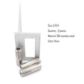 SCXCLY 5pcs Drop in Anchors, (5/8''-11) Knurled Drop-in-Anchor for Solid Concrete, Internal Forced Expansion Screw Bolts, 304 Stainless Steel(Silver)