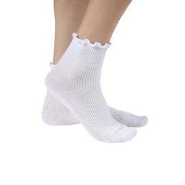 FOOTNOTES Women’s Ruffle Ankle Socks – Soft Cotton Frilly, Cute & Stylish Dress Socks, 1 Pair