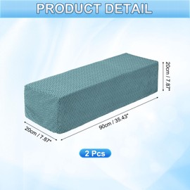 sourcing map 2Pcs Stretch Armrest Covers, Polyester Soft Armchair Slipcovers Couch Recliner Arm Cover for Chair Sofa Protector, Light Blue, Diagonal Plaid