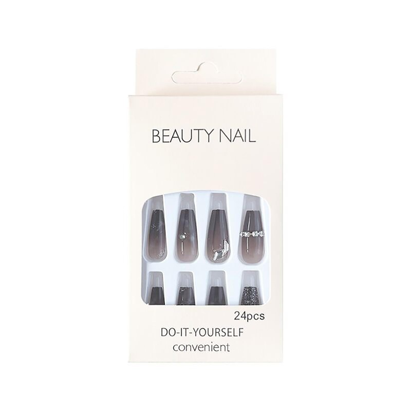 Lwenjing Nail Tips, 24 Pieces, 3D Nail Tips, Handmade Nail