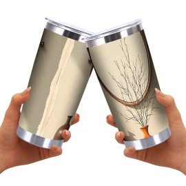 Premium 20oz Double Silver Side Insulated Tumbler with Lid and Strawcapacity: 20oz, color: White