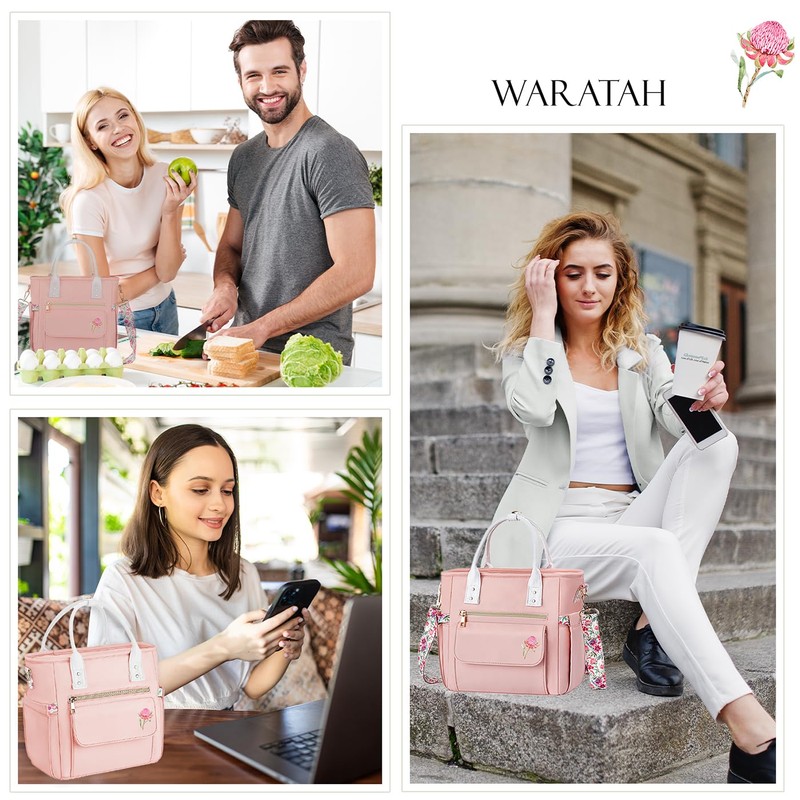 GLORIEROO Deluxe Large Lunch Bag Women - Insulated Leakproof Waterproof