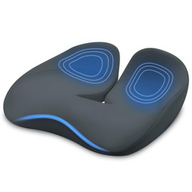 Cojín Ortopédico de Memory Foam para Silla, Alivio Eficaz del Dolor de Ciática, Espalda y Coxis, Base Antideslizante para Oficina y Coche, Funda Lavab
