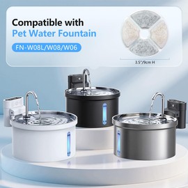 Ellenpent 6 Set Cat Water Fountain Replacemnt Compatible With FeelNeedy [FN-W08L] and [FN-W06] Cat Water Fountain-6 Filters+6 Sponges+1 Pump Brush