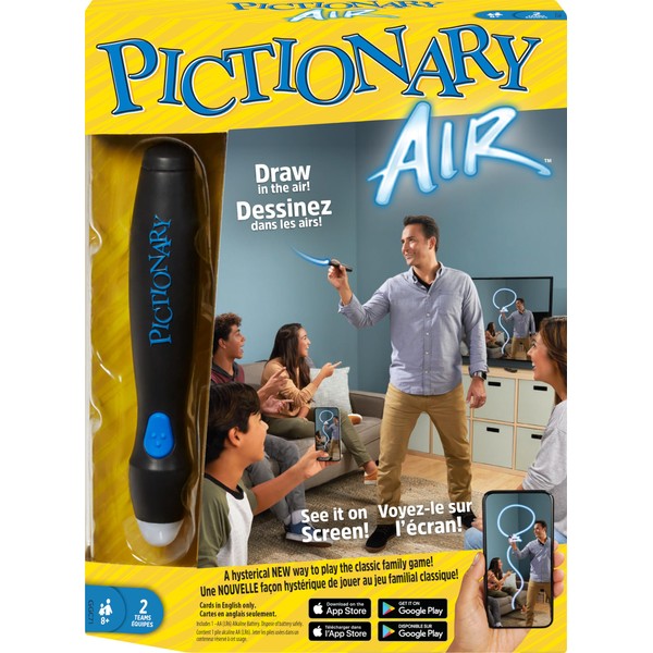 Pictionary Air Drawing Game, Family Game with Light-up Pen and Clue Cards, Links to Smart Devices, Makes a Great Gift for 8 Year Olds and Up