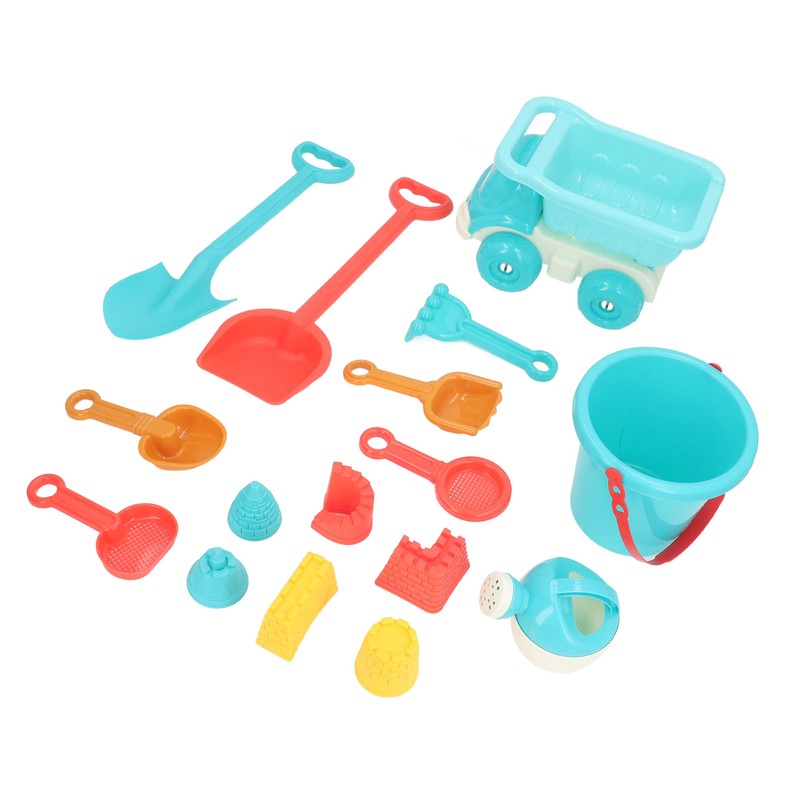 16pcs Kids Beach Toys Set Bucket Shovel Rake Sand Model