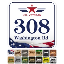 House Address Sign, House Number Plaque, 12x12, 0.40 Aluminum, 20 Font Styles, Reflective Option, USA Made by My Sign Center (US - Veteran)
