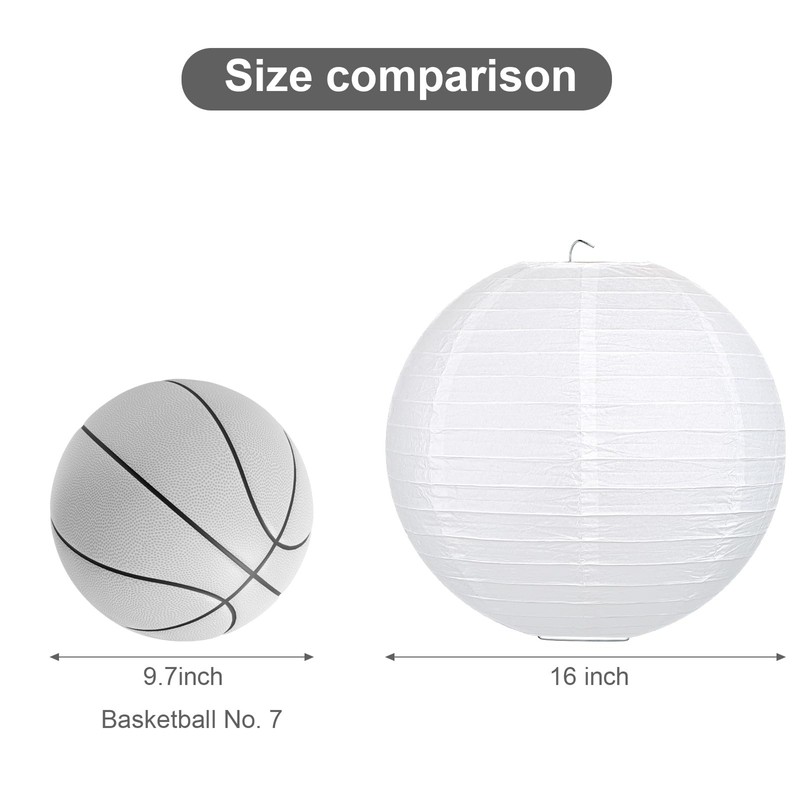 LIHAO 16 Inch White Round Paper Lanterns (10 Pack)