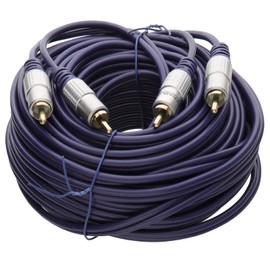 kenable Pure OFC HQ 2 x RCA Phono Plugs to Plugs Stereo Audio Cable Gold 15m [15 metres]