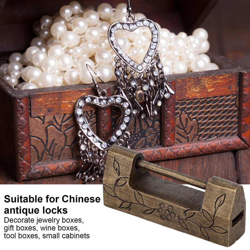 Chinese Antique Lock Retro Classic Pattern Design Bronze Brass Material