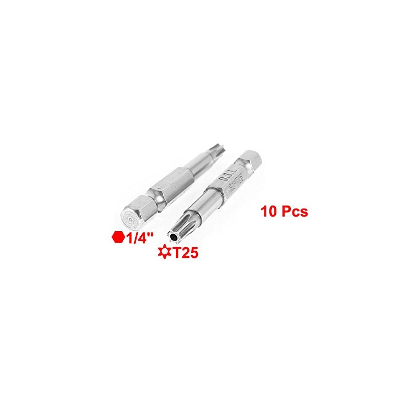 uxcell A14041800ux0496 10 Pcs Magnetic 1/4" x 50mm Torx Point