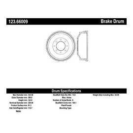 Centric Parts 123.66009 Brake Drum