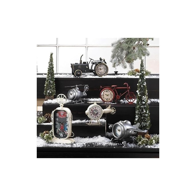 Accent Plus White Helicopter Desk Clock 9.5x2x7