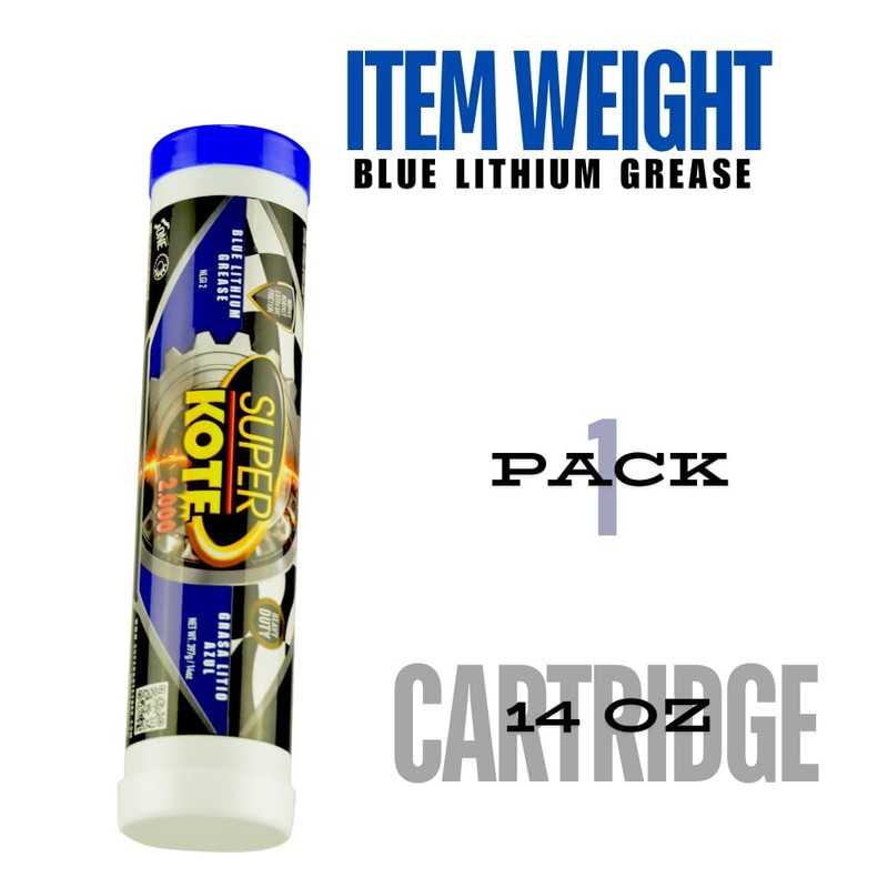 Lithium Grease Superkote 2000 / Cartridge/NLGI 2 / Multipurpose/Lubricant/EP/High Temp/Industry/Construction/Automotive/Blue