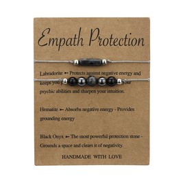 Kysin Chiys Crystal Healing Colorful Stones Bracelets Spiritual Amethyst Anxiety Empath Protection Bracelet Jewelry Gifts for Women Men - Empathy Protection