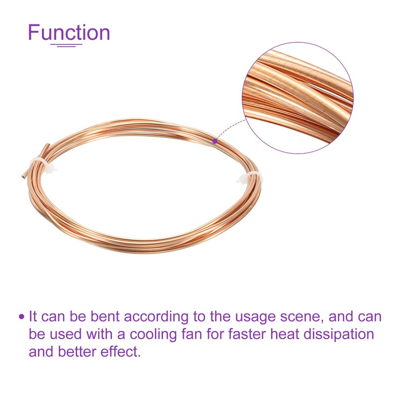 DMiotech 1.2mm x 2.2mm Long 2.0 M Refrigerator Copper Pipe