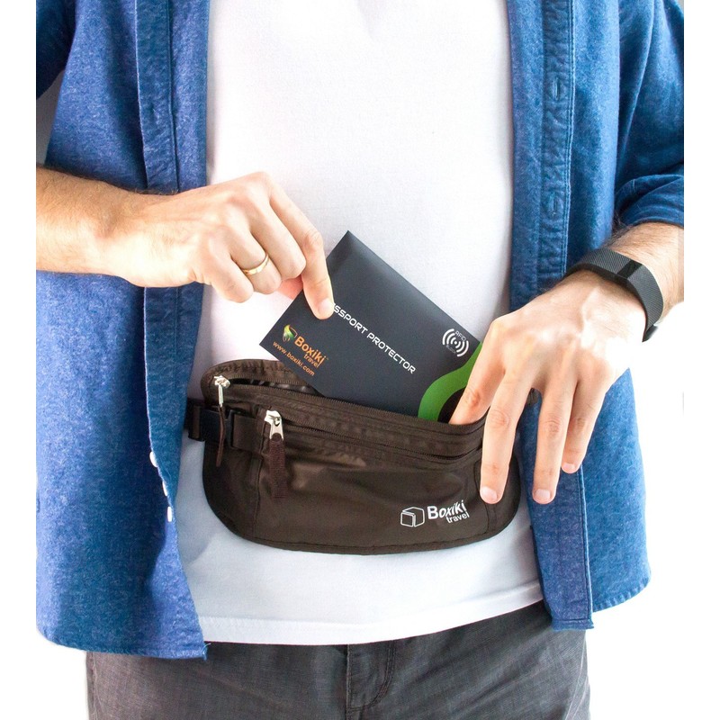 Boxiki Travel RFID Blocking Sleeves, Set with Color Coding, Navy