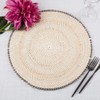 Fennco Styles Handmade Beaded Border Rattan Placemat 15" Round, 1-