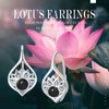 Lotus Earrings for Women 925 Sterling Silver Birthstone Lotus Flower