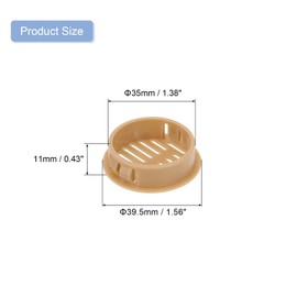 uxcell 24Pcs 35mm/1.38" Circular Soffit Air Vents, Plastic Soffit Vent Cover, Round Mesh Hole Louver for Bathroom Kitchen Cabinet Wardrobe, Orange