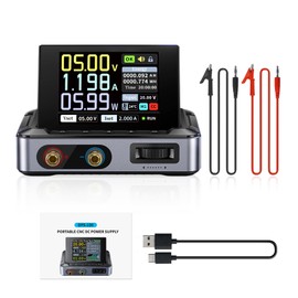 Laboratory Power Supply 30V 5A CNC DC Laboratory Power Supply 0-30V 0-5A Laboratory Power Supply 2.8 Inch IPS Colour Screen, PD/QC/DC Input, Constant Voltage and Constant Current Output, PC Overhead