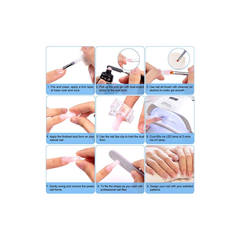 Dual Nail Forms Set, 120pcs Dual Forms Nails with 10pcs