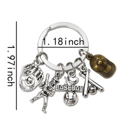 Baseball Birthday Gifts for Grandson Son Graduation Gifts for Boys Nephew Baseball Player Sports Team Gift Keychain for Men Trainer Coach Thank You Presents for Coach Softball Bag Charms for Backpack