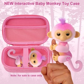 MGZNMTY Carrying Case Compatible with Fingerlings Monkey Toy - 2023 New Interactive Toys for Kids (Pink) (Only Case)