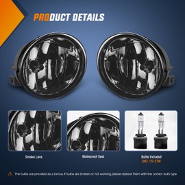 Nilight - Conjunto de luz antiniebla compatible con Nissan Armada 2005 2006 2007 2004 2005 2006 2007 2008 2009 2010 2011 2012 2013 2014 2015 Nissan Titan con lente ahumada y 888888888